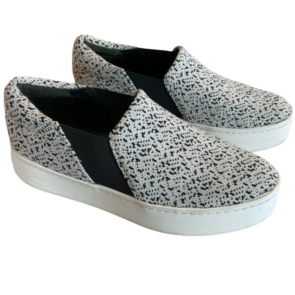 Vince. Slip on Warren tweed black and white platform contemporary sneakers 8M